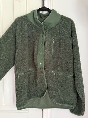 Victoria's Secret PINK Olive Green Sherpa Vest